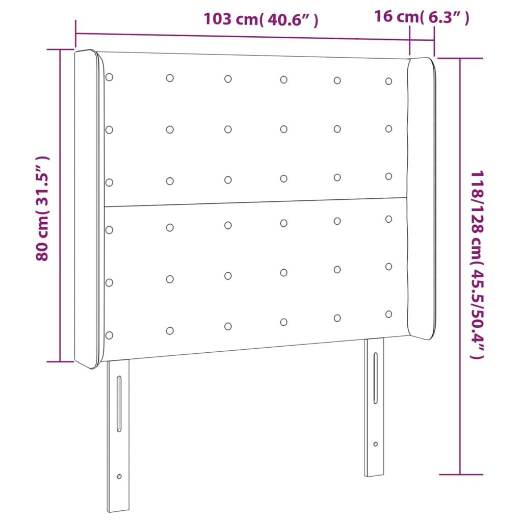 Tête de lit à LED Crème 103x16x118/128 cm Similicuir - XIOS