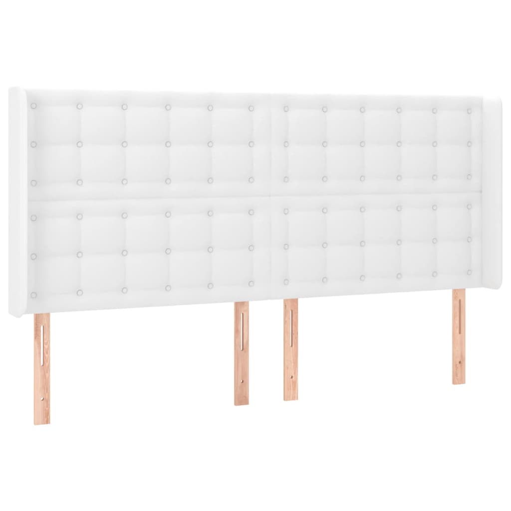 Tête de lit à LED Blanc 163x16x118/128 cm Similicuir - XIOS