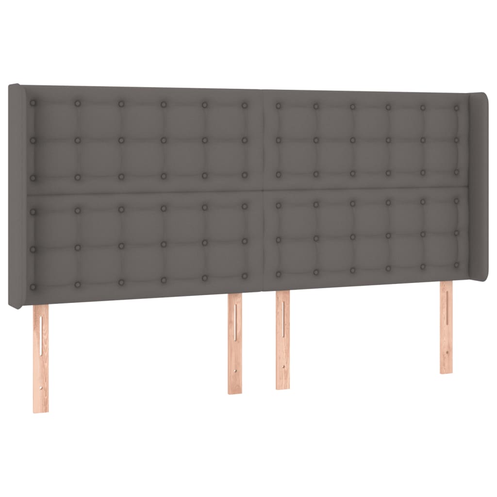Tête de lit à LED Gris 163x16x118/128 cm Similicuir - XIOS