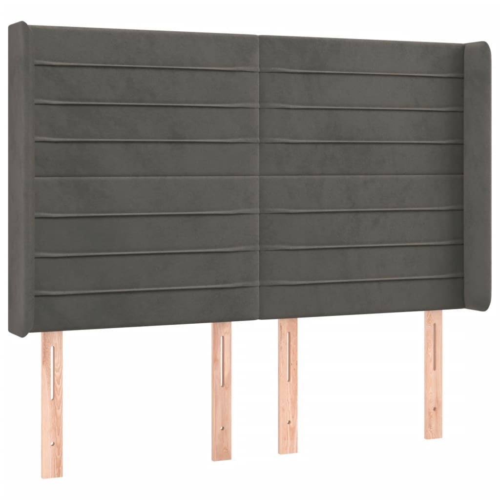 Tête de lit à LED Gris foncé 147x16x118/128 cm Velours - XIOS