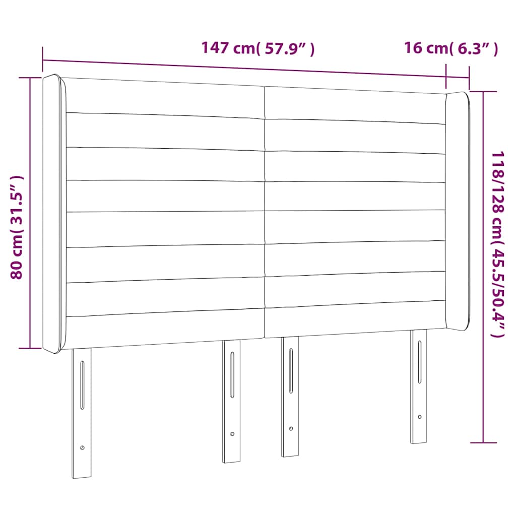 Tête de lit à LED Vert foncé 147x16x118/128 cm Velours - XIOS
