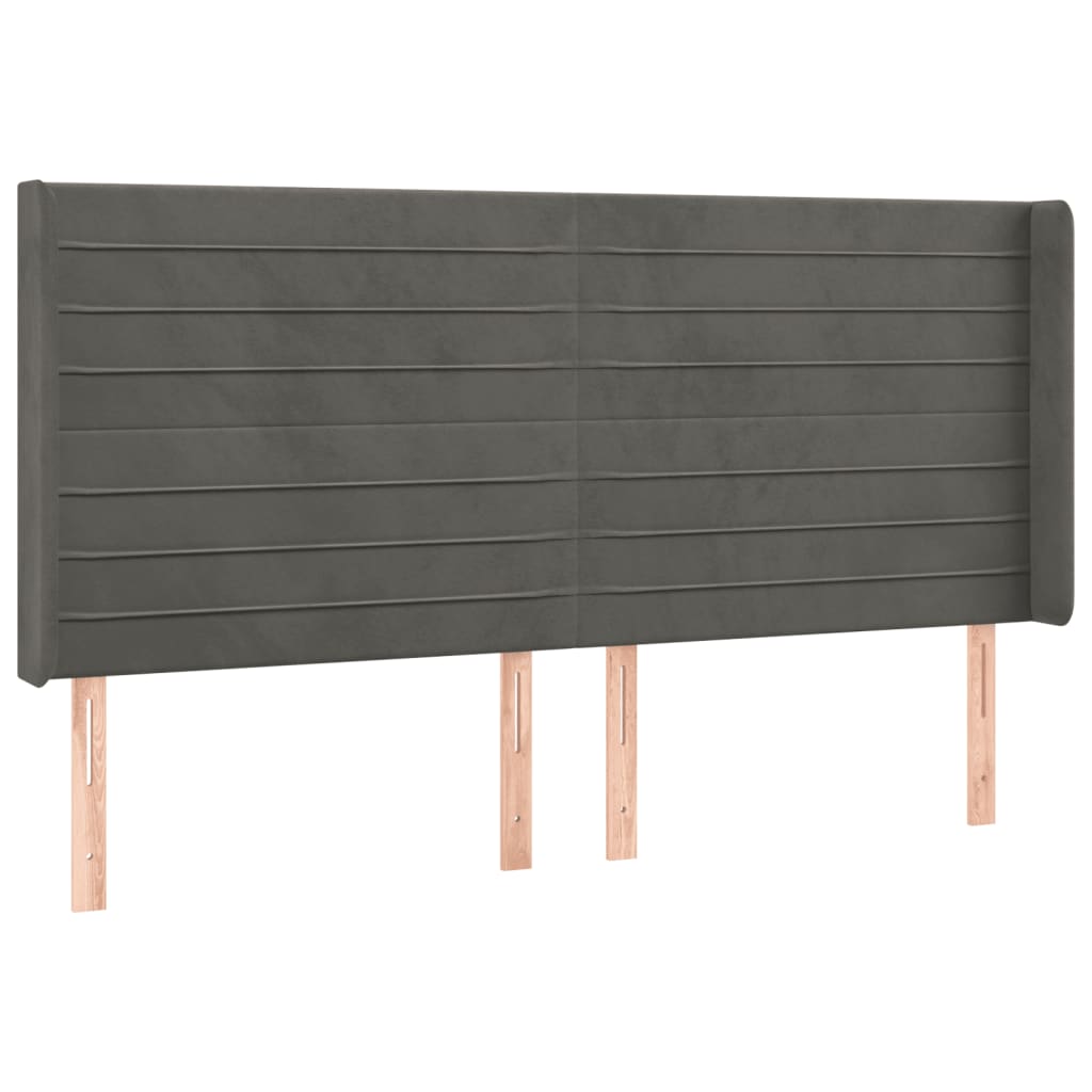 Tête de lit à LED Gris foncé 183x16x118/128 cm Velours - XIOS