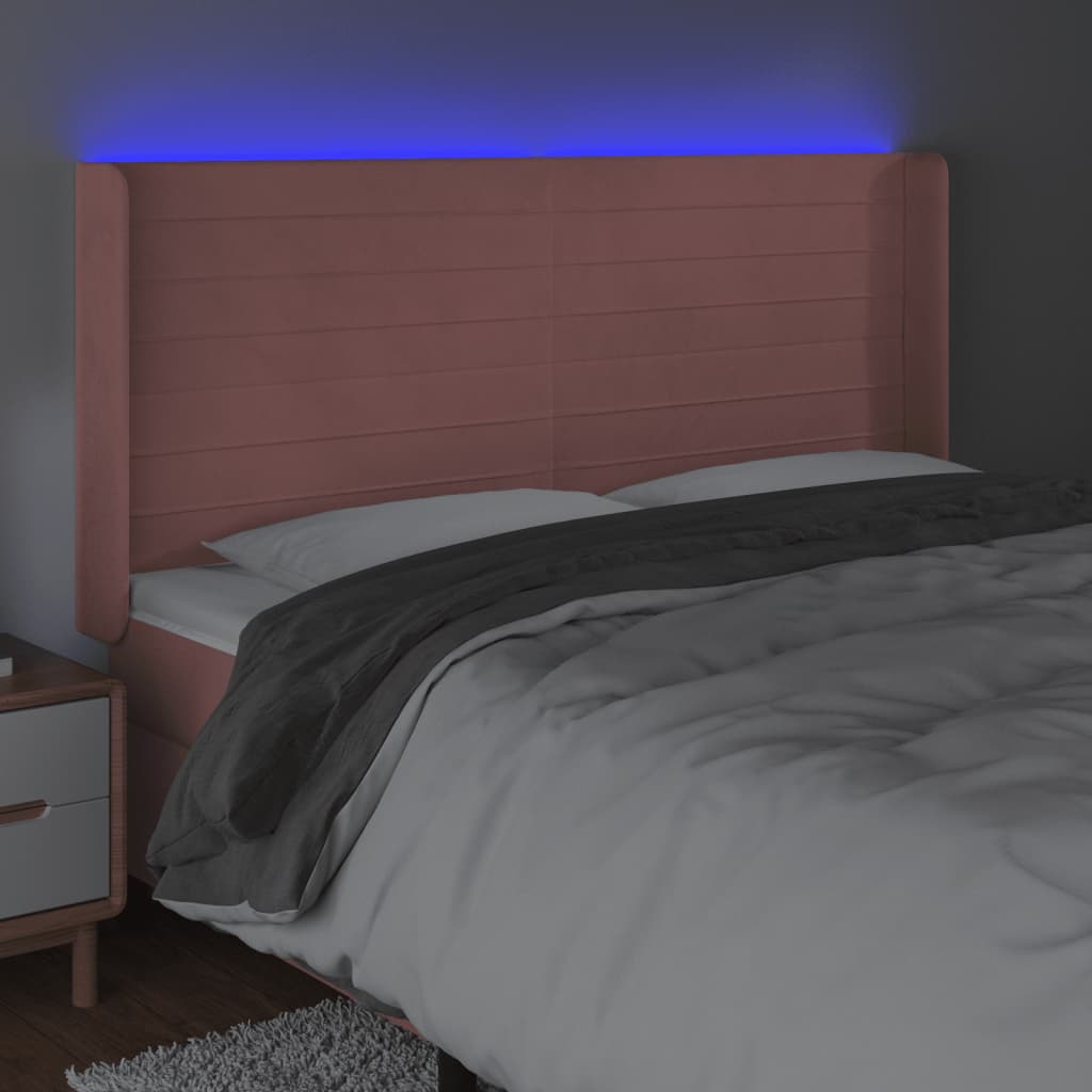 Tête de lit à LED Rose 183x16x118/128 cm Velours - XIOS