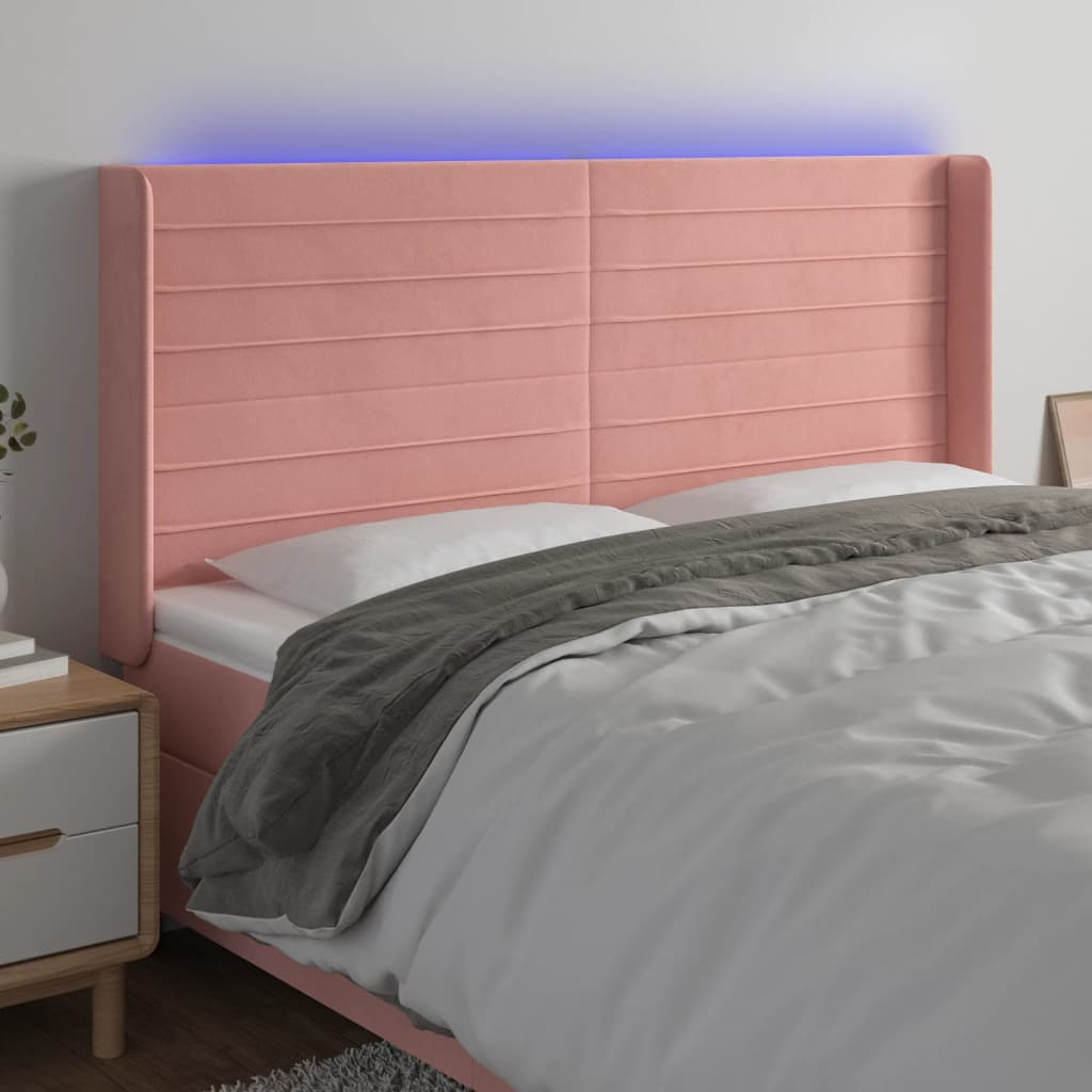 Tête de lit à LED Rose 183x16x118/128 cm Velours - XIOS
