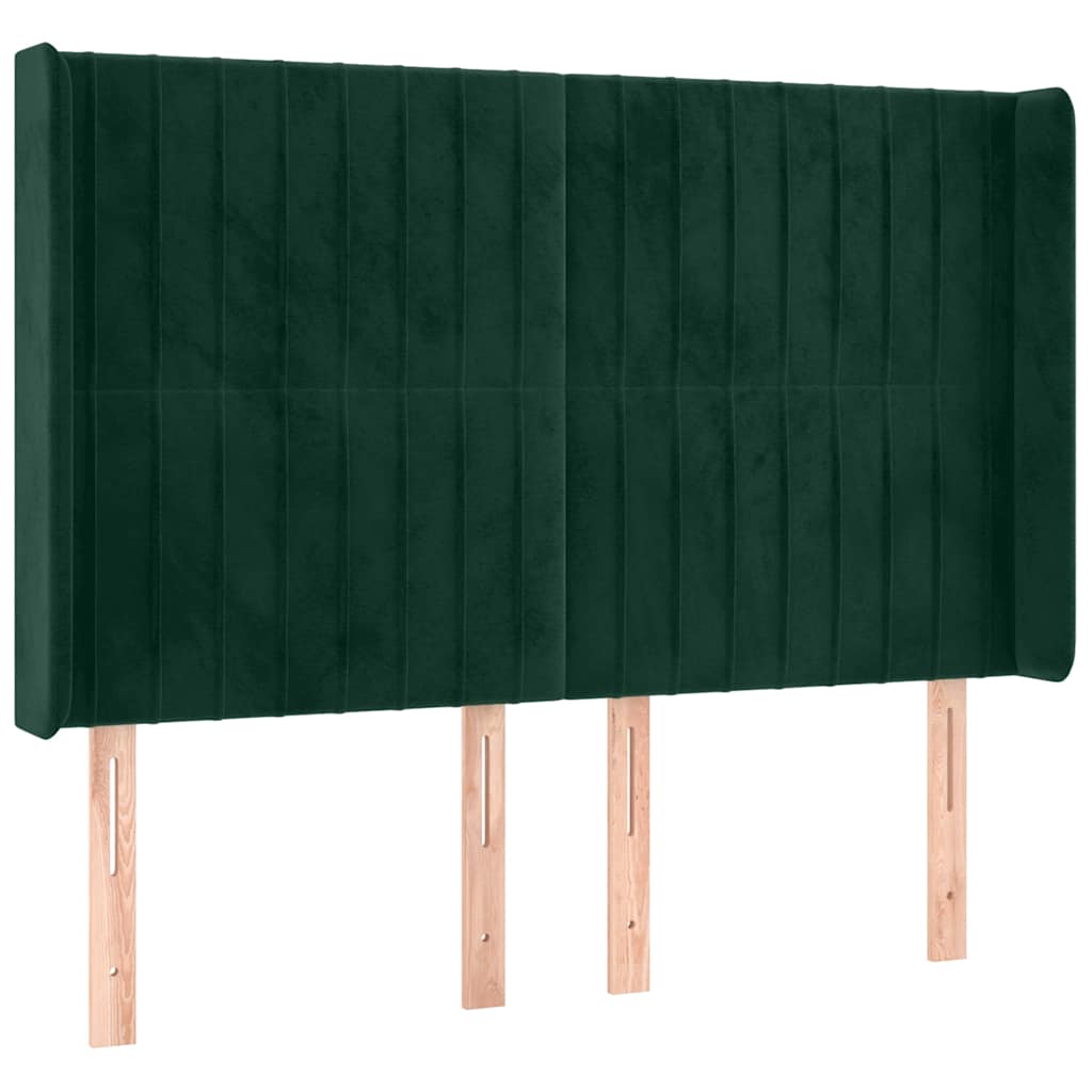 Tête de lit à LED Vert foncé 147x16x118/128 cm Velours - XIOS