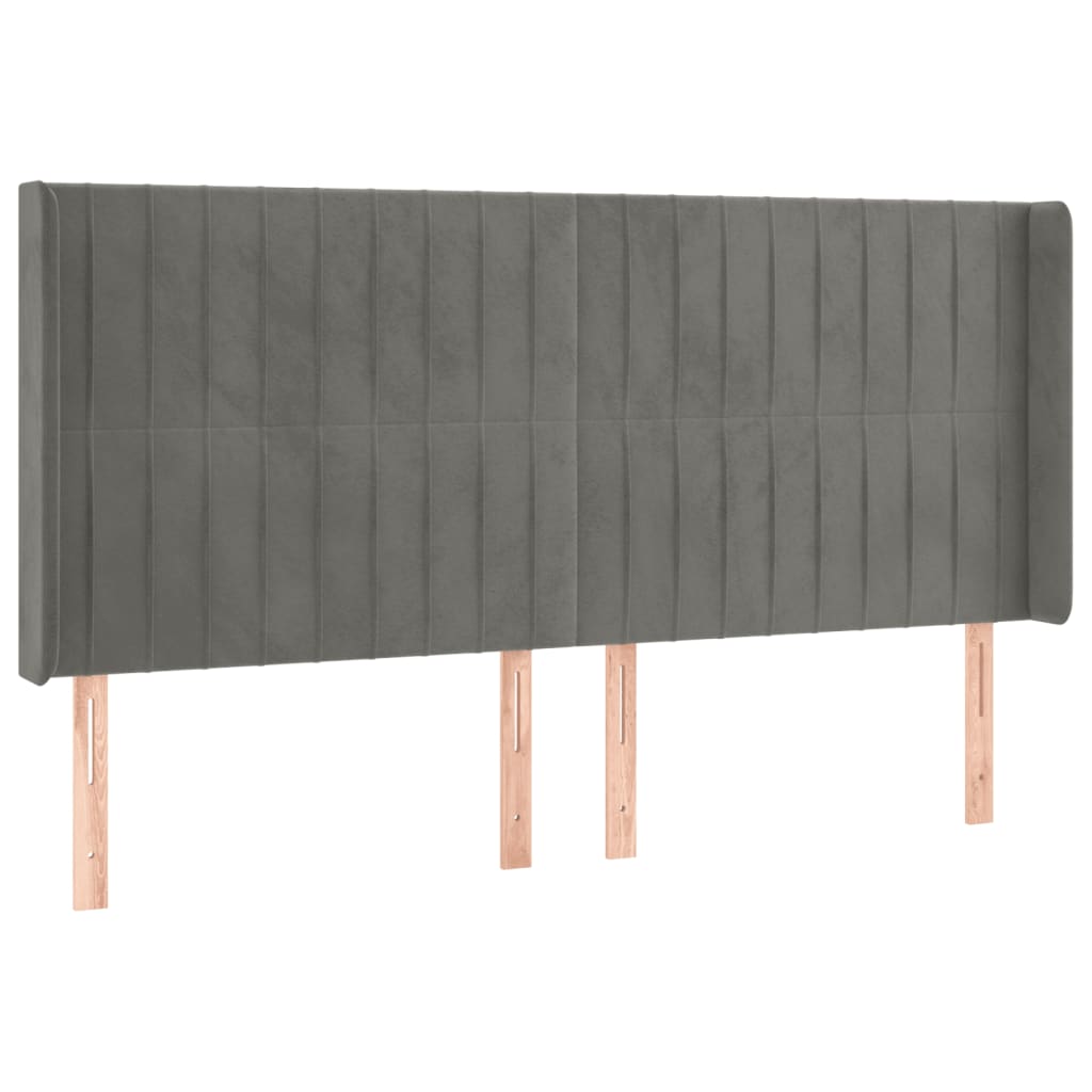 Tête de lit à LED Gris clair 203x16x118/128 cm Velours - XIOS