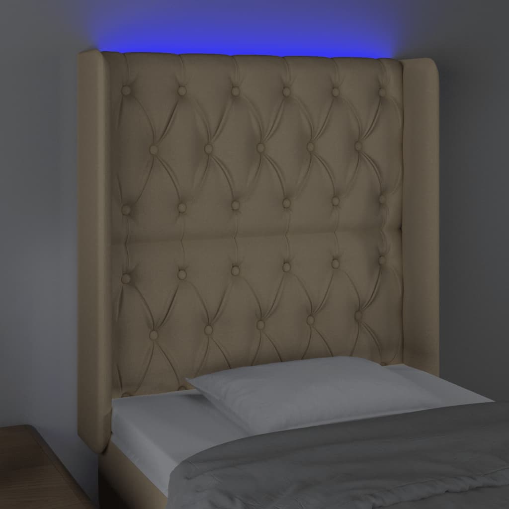 Tête de lit à LED Crème 83x16x118/128 cm Tissu - XIOS