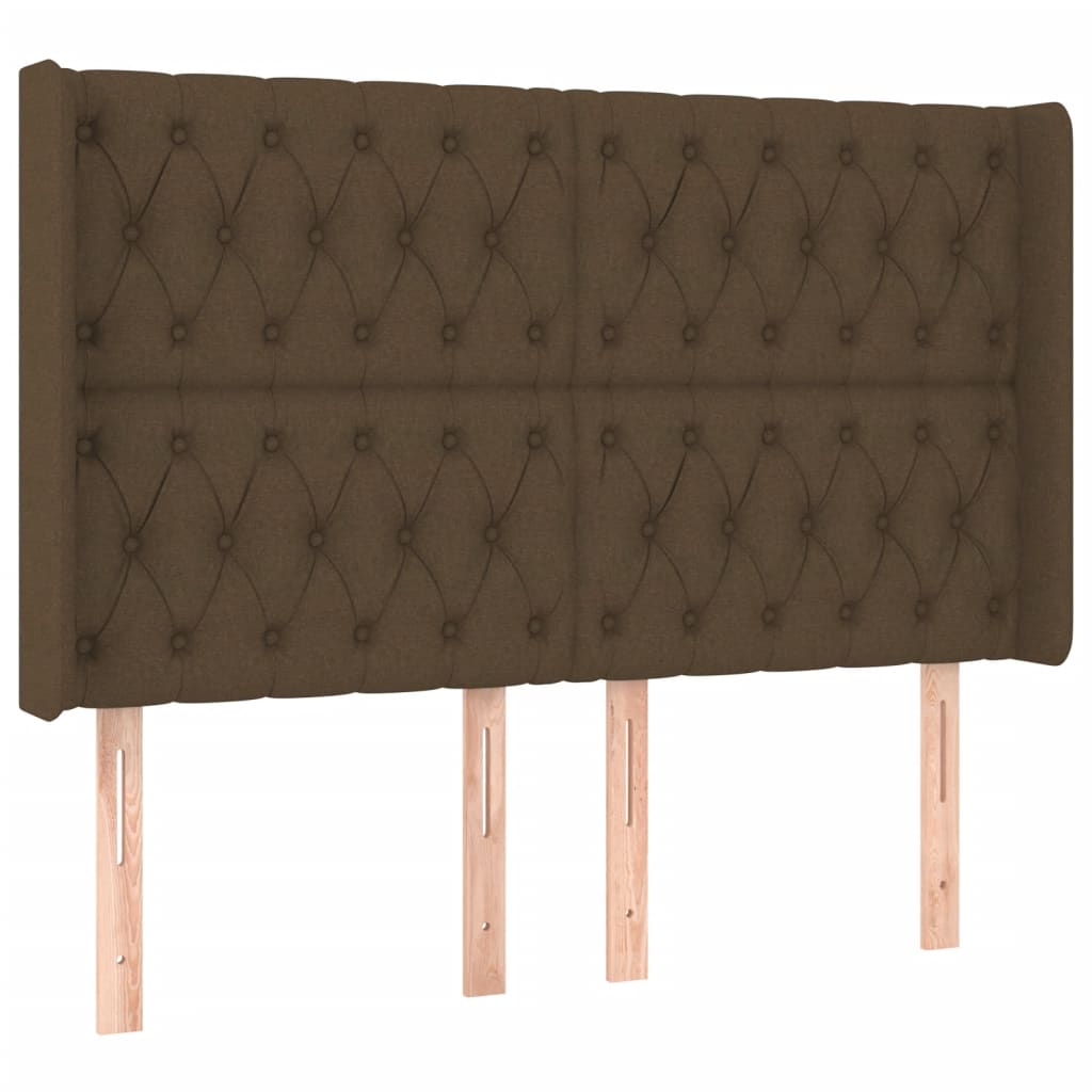 Tête de lit à LED Marron foncé 147x16x118/128 cm Tissu - XIOS