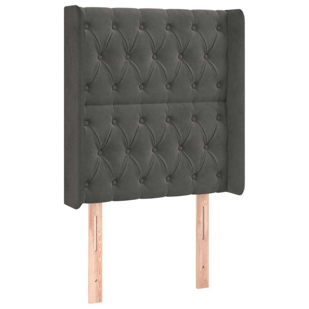 Tête de lit à LED Gris foncé 83x16x118/128 cm Velours - XIOS
