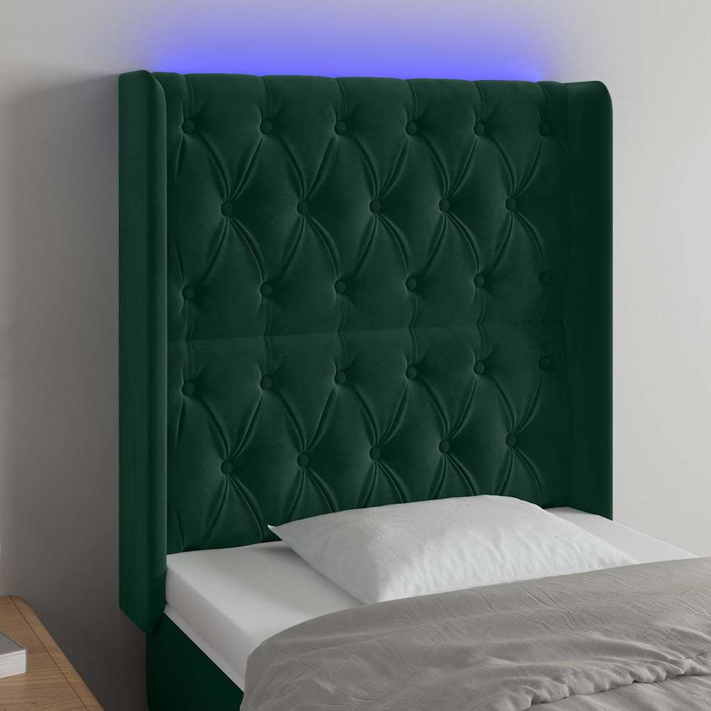 Tête de lit à LED Vert foncé 83x16x118/128 cm Velours - XIOS