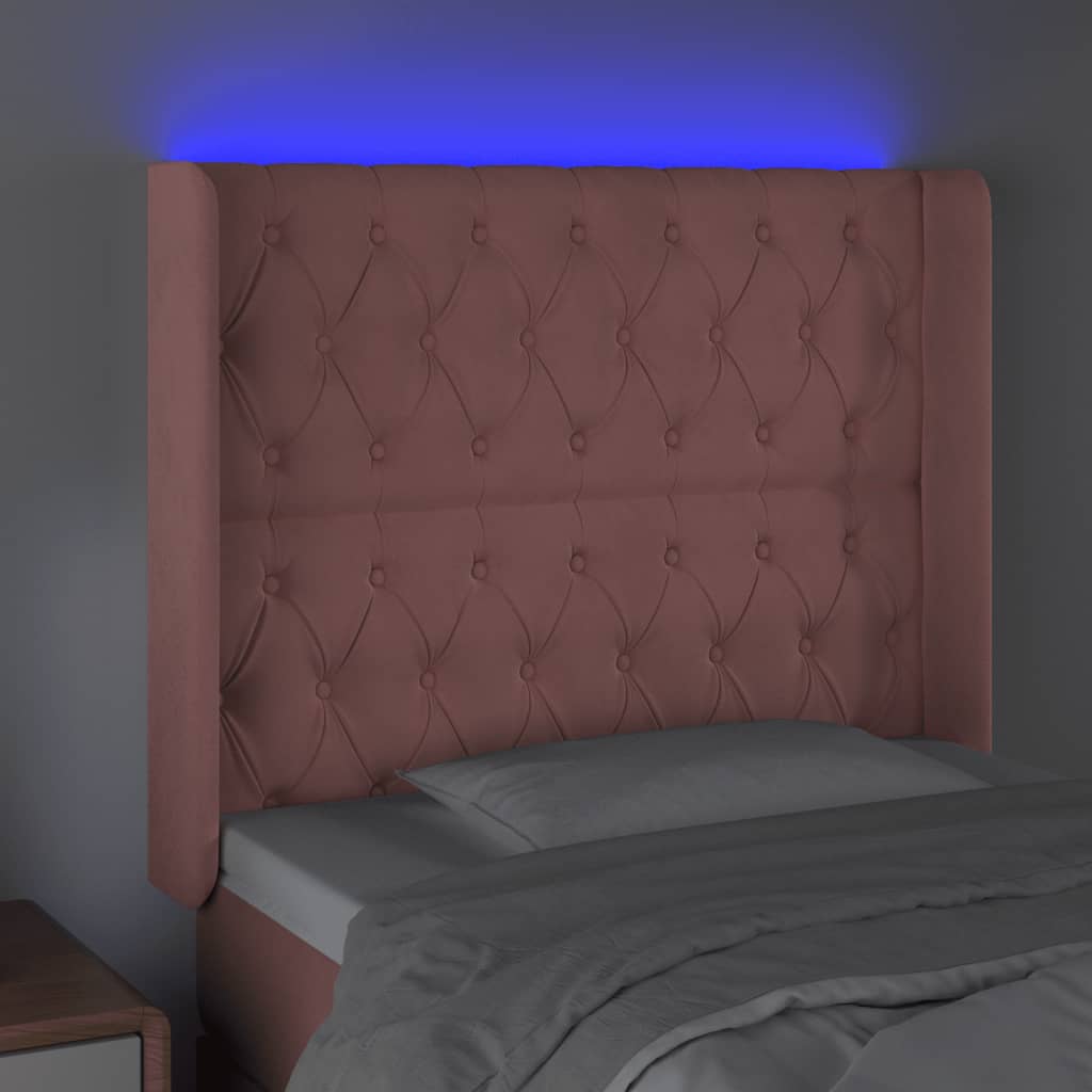 Tête de lit à LED Rose 93x16x118/128 cm Velours - XIOS
