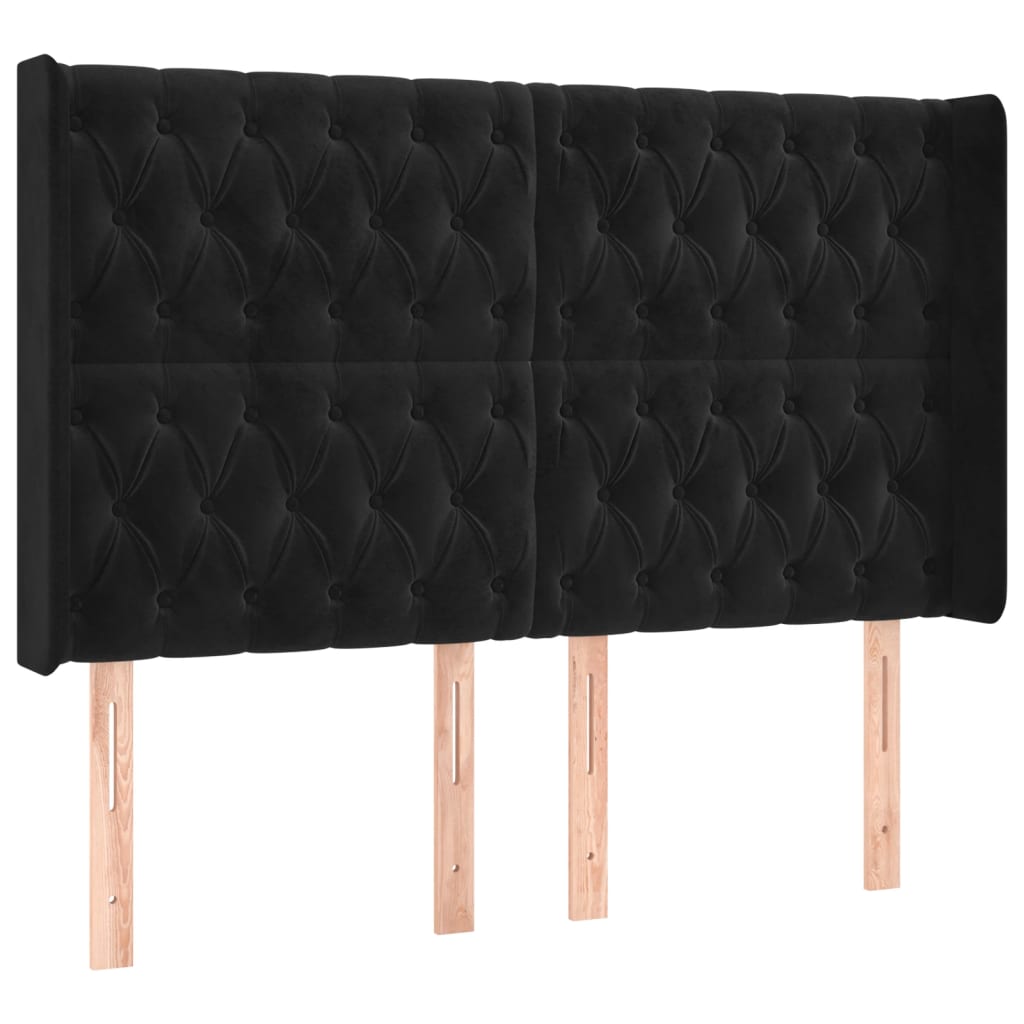 Tête de lit à LED Noir 163x16x118/128 cm Velours - XIOS