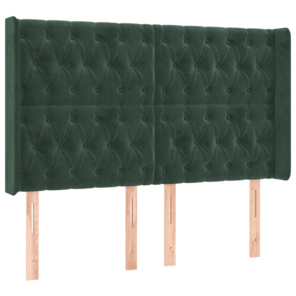 Tête de lit à LED Vert foncé 163x16x118/128 cm Velours - XIOS
