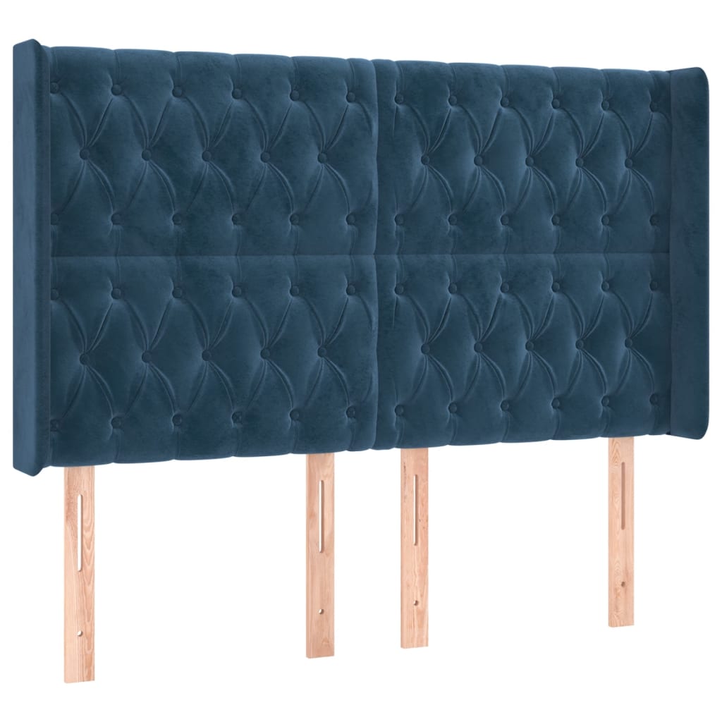 Tête de lit à LED Bleu foncé 163x16x118/128 cm Velours - XIOS