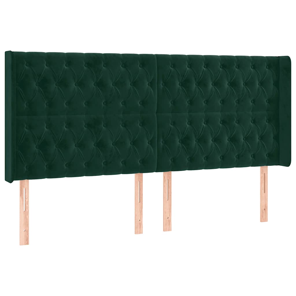 Tête de lit à LED Vert foncé 203x16x118/128 cm Velours - XIOS