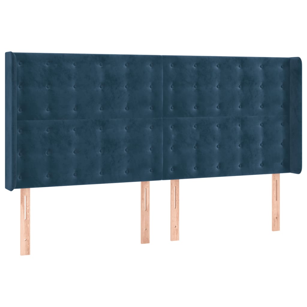 Tête de lit à LED Bleu foncé 183x16x118/128 cm Velours - XIOS