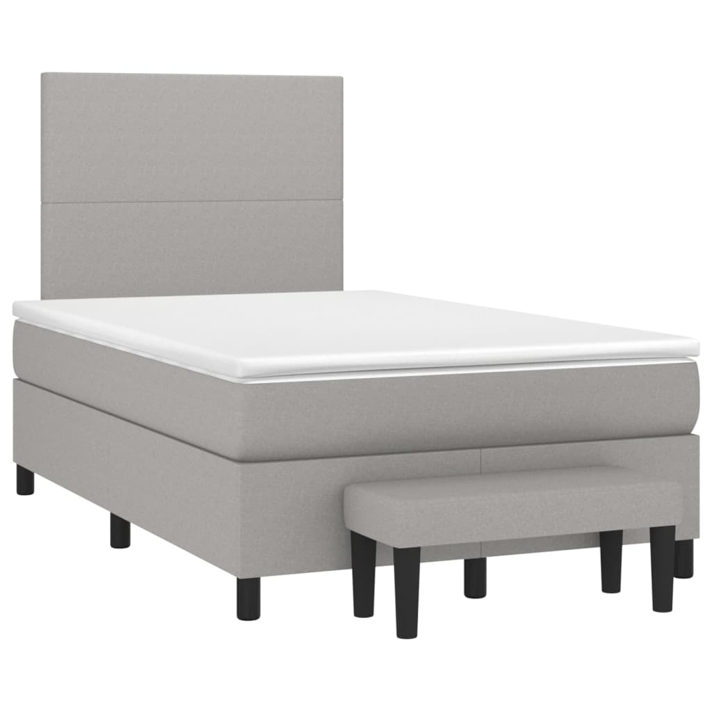 Sommier à lattes de lit avec matelas Gris clair 120x200cm Tissu - XIOS