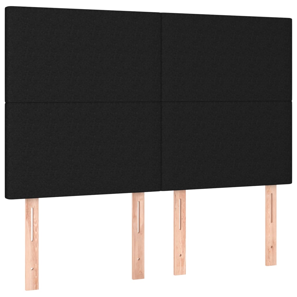 Sommier à lattes de lit avec matelas Noir 140x200 cm Tissu - XIOS