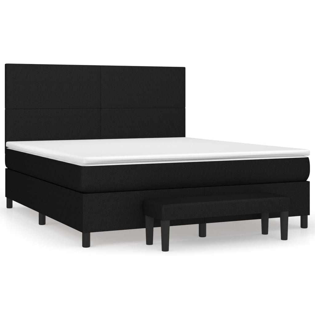 Sommier à lattes de lit avec matelas Noir 160x200 cm Tissu - XIOS