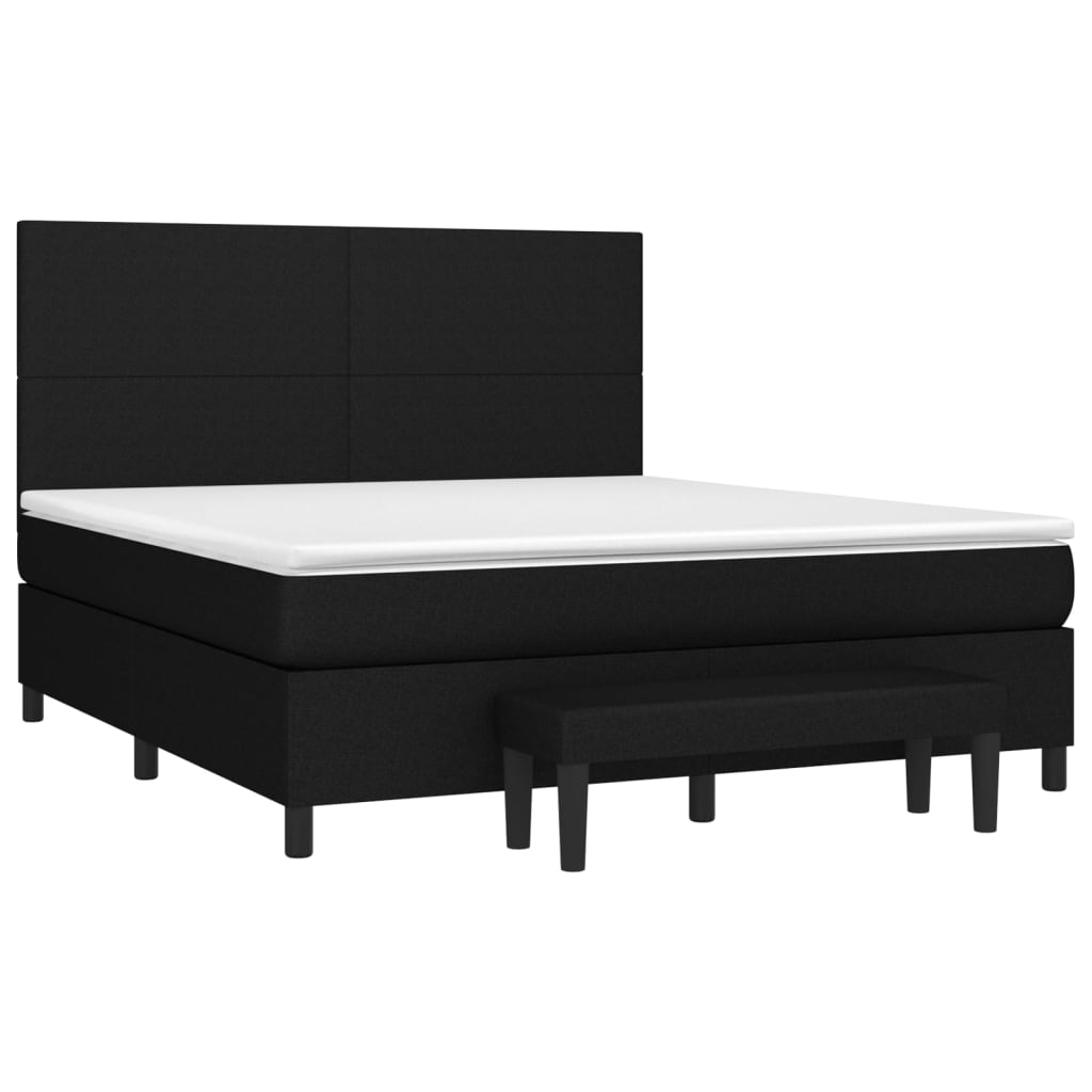 Sommier à lattes de lit avec matelas Noir 160x200 cm Tissu - XIOS