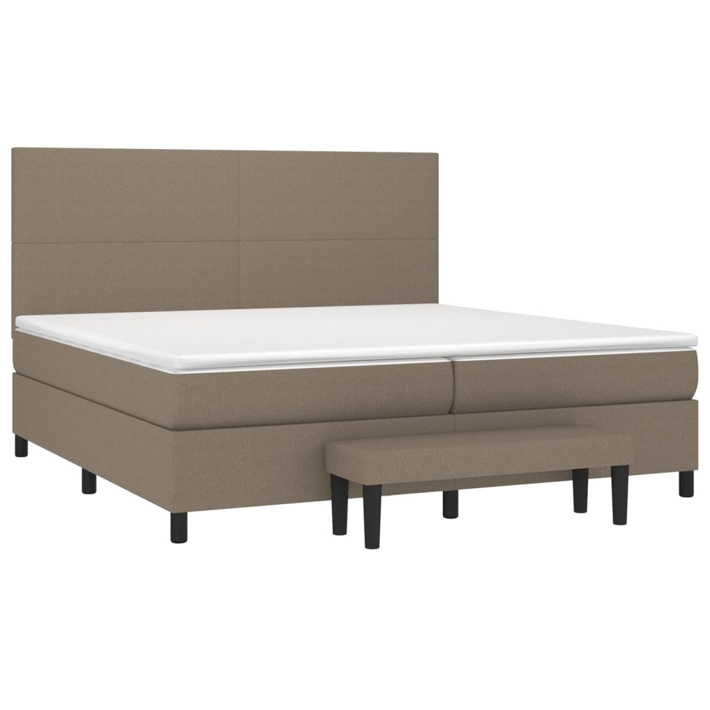 Sommier à lattes de lit avec matelas Taupe 200x200 cm Tissu - XIOS