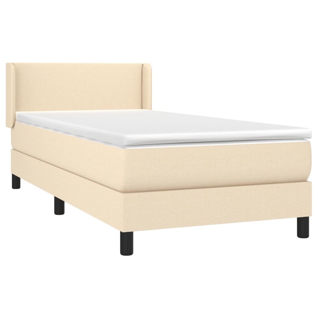 Sommier à lattes de lit avec matelas Crème 80x200 cm Tissu - XIOS