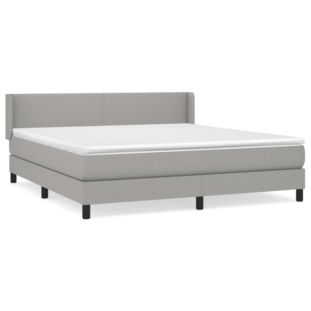 Sommier à lattes de lit avec matelas Gris clair 160x200cm Tissu - XIOS