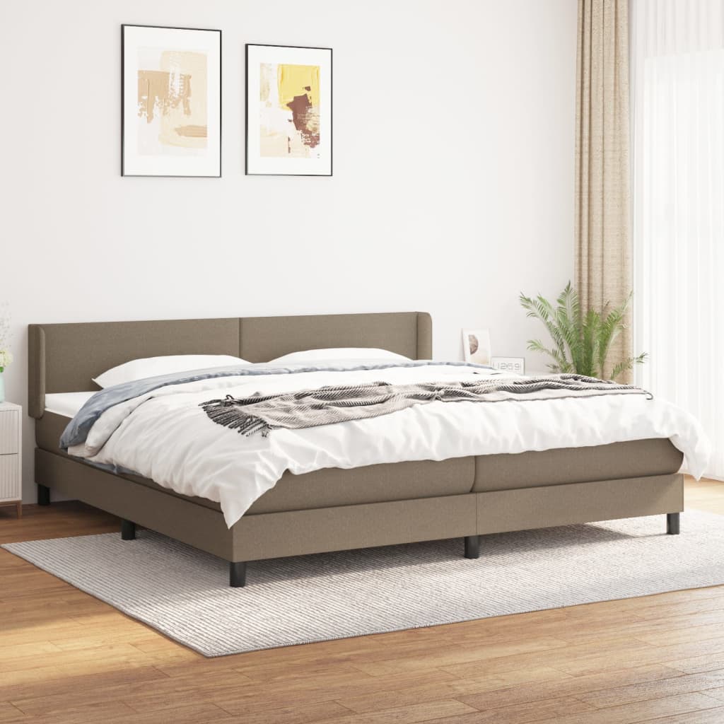 Sommier à lattes de lit avec matelas Taupe 200x200 cm Tissu
