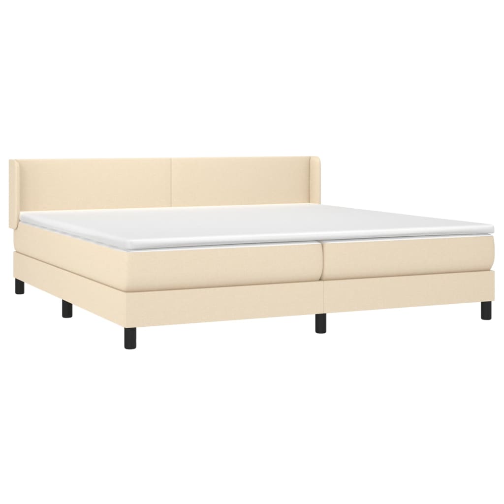 Sommier à lattes de lit avec matelas Crème 200x200 cm Tissu - XIOS