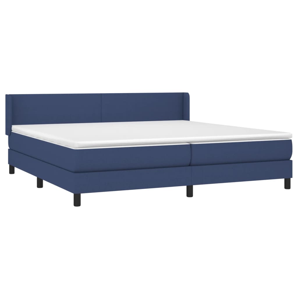 Sommier à lattes de lit avec matelas Bleu 200x200 cm Tissu - XIOS
