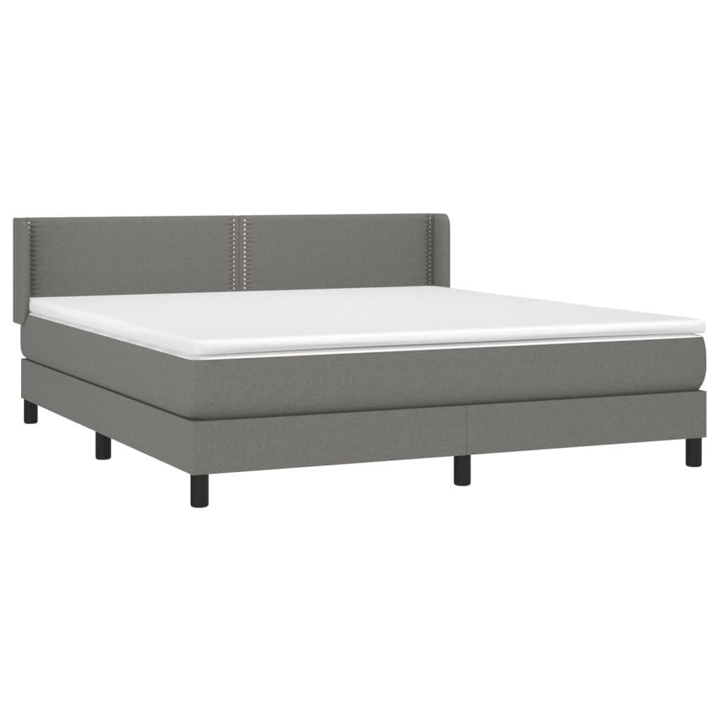 Sommier à lattes de lit avec matelas Gris foncé 180x200cm Tissu - XIOS