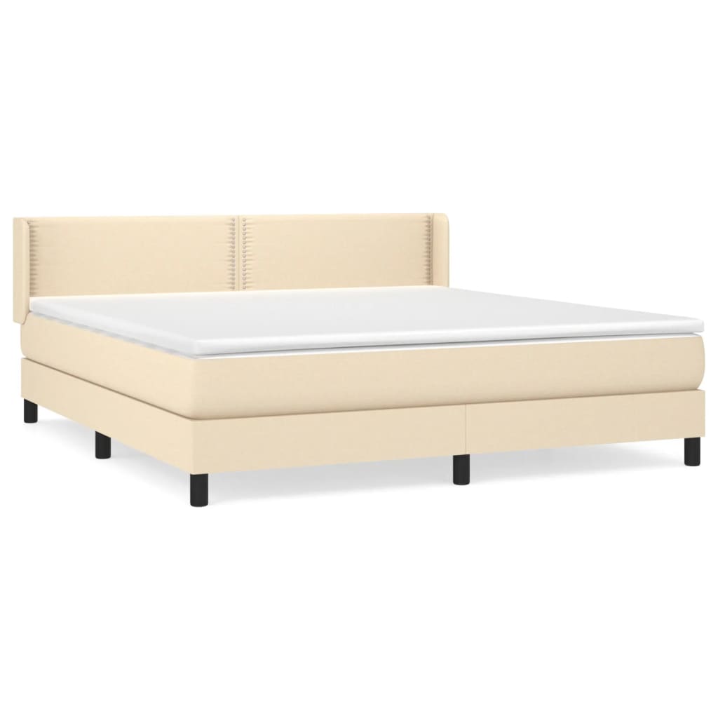 Sommier à lattes de lit avec matelas Crème 180x200 cm Tissu - XIOS