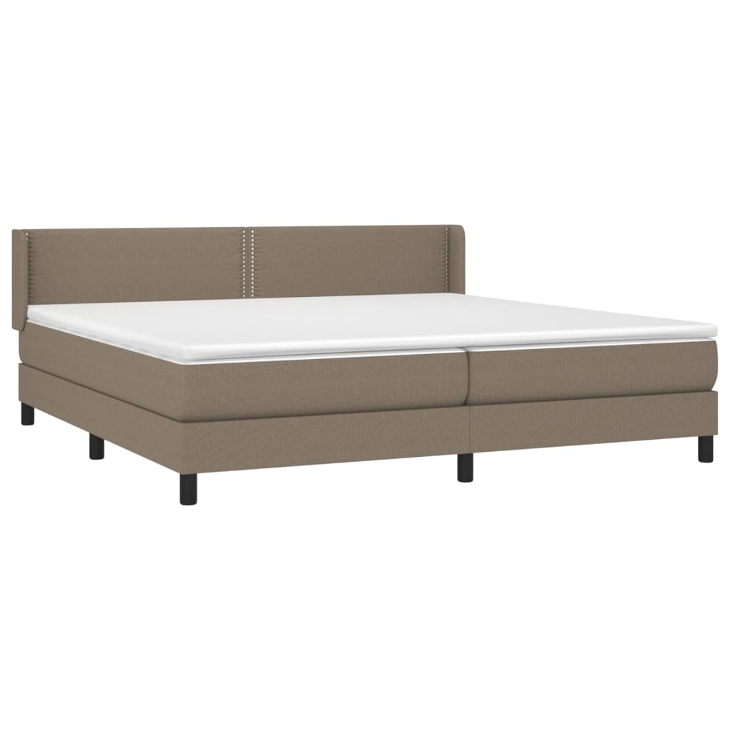 Sommier à lattes de lit avec matelas Taupe 200x200 cm Tissu - XIOS
