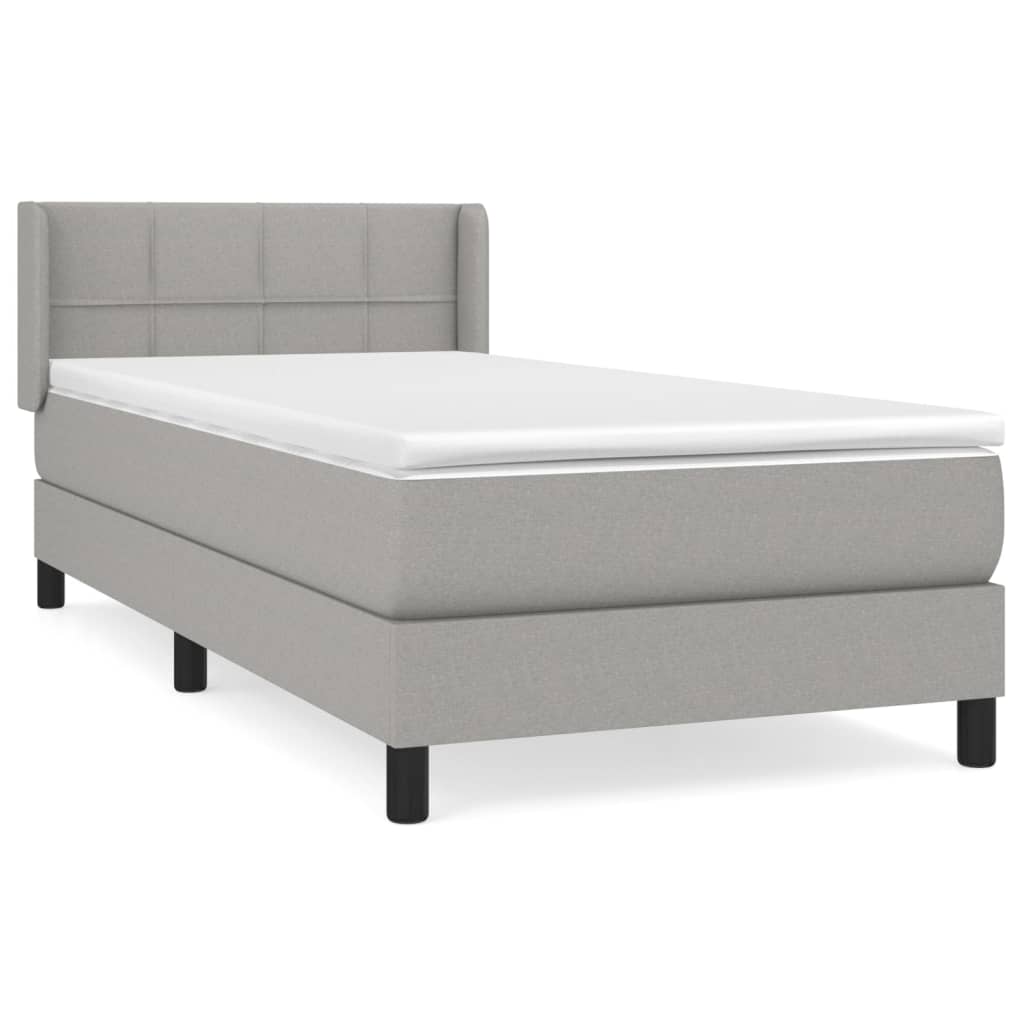 Sommier à lattes de lit avec matelas Gris clair 80x200 cm Tissu - XIOS