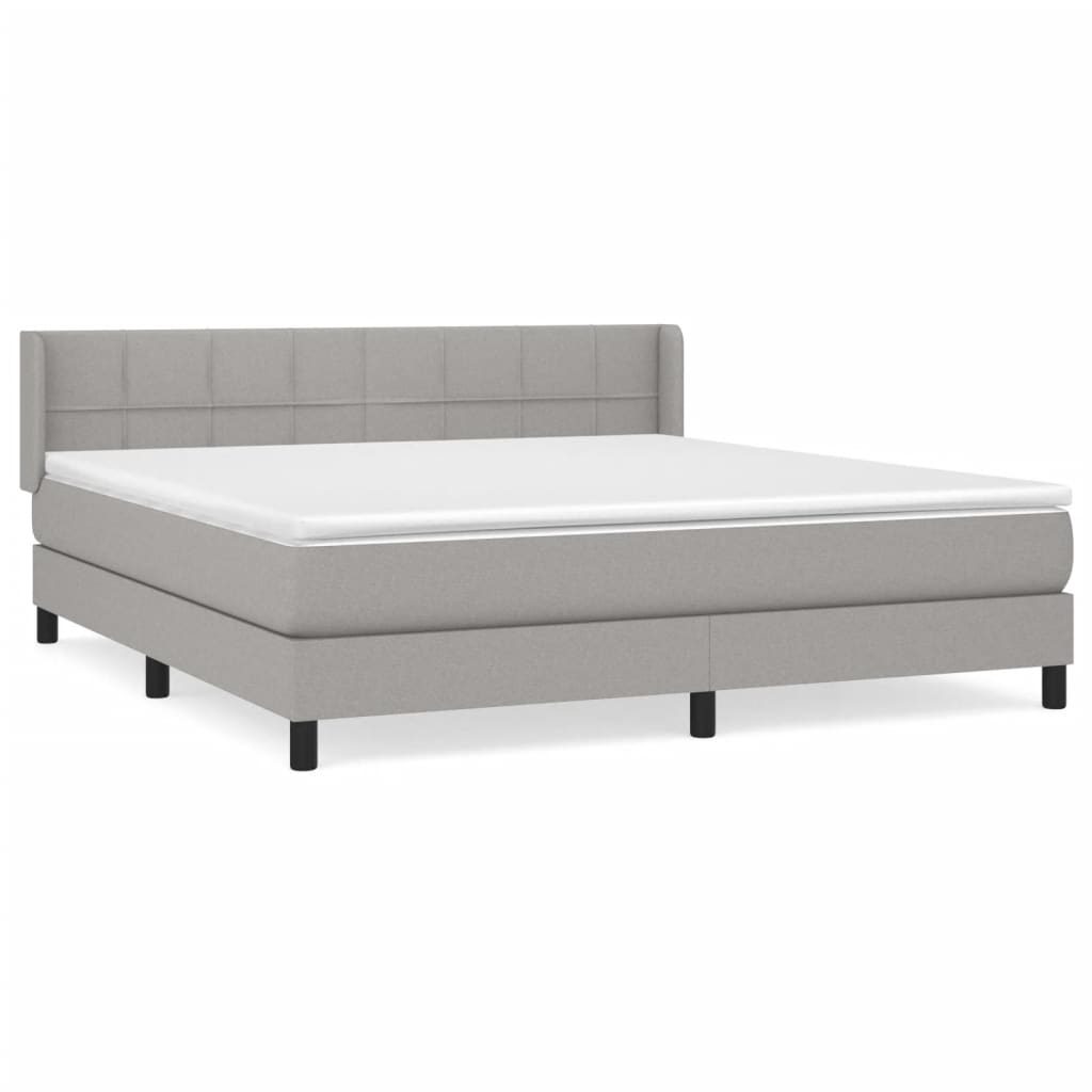 Sommier à lattes de lit avec matelas Gris clair 160x200cm Tissu - XIOS