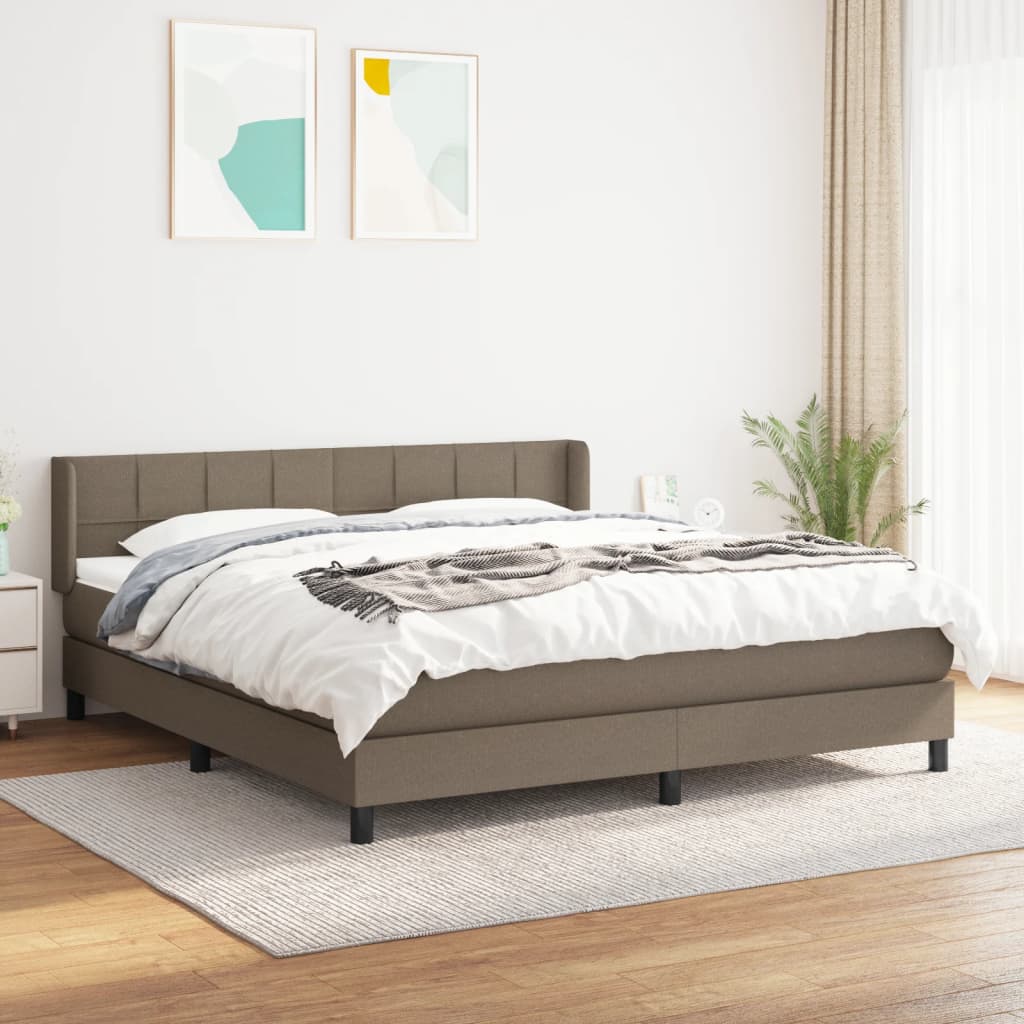 Sommier à lattes de lit avec matelas Taupe 180x200 cm Tissu - XIOS