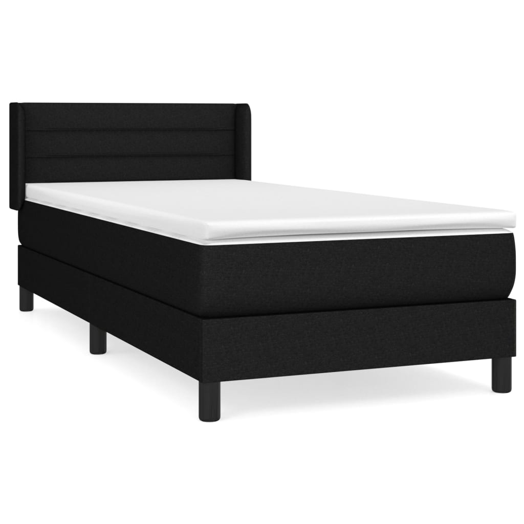 Sommier à lattes de lit avec matelas Noir 90x200 cm Tissu - XIOS
