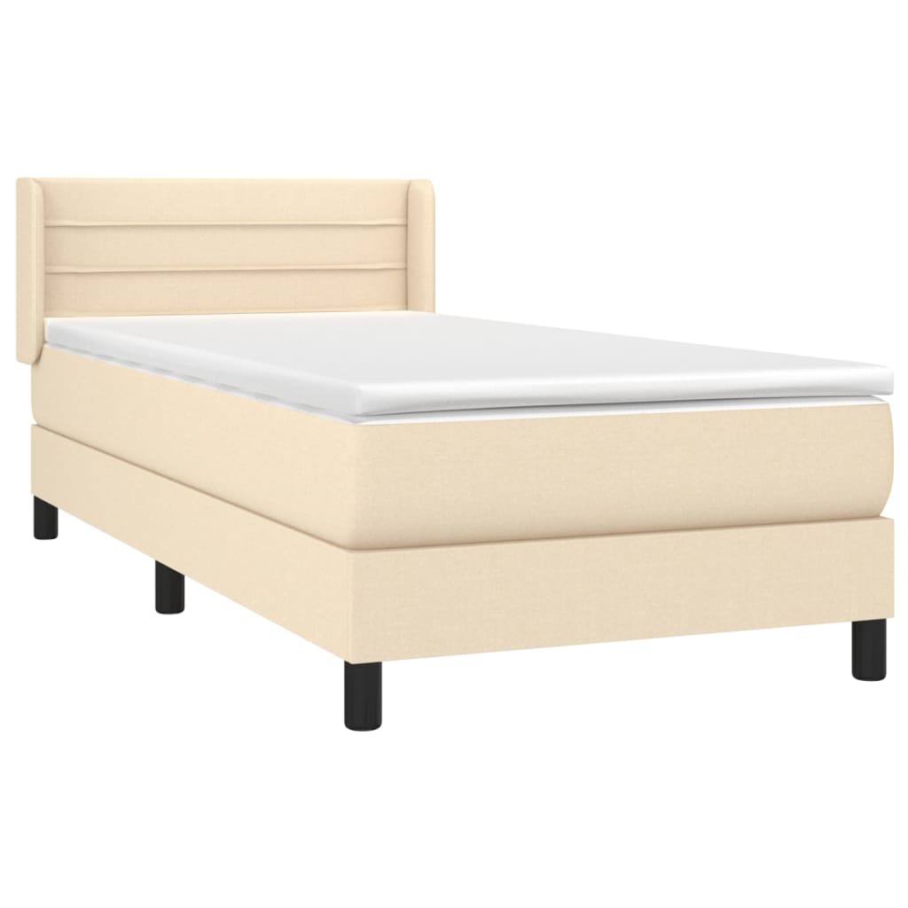 Sommier à lattes de lit avec matelas Crème 100x200 cm Tissu - XIOS