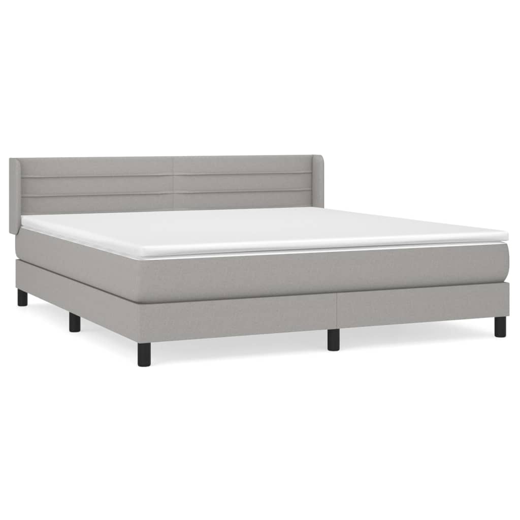 Sommier à lattes de lit avec matelas Gris clair 180x200cm Tissu - XIOS