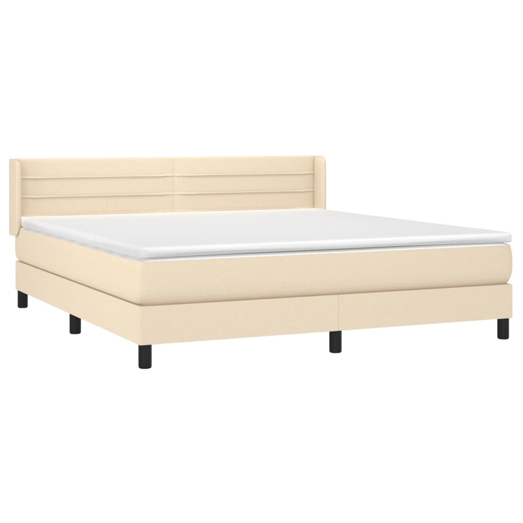Sommier à lattes de lit avec matelas Crème 180x200 cm Tissu - XIOS