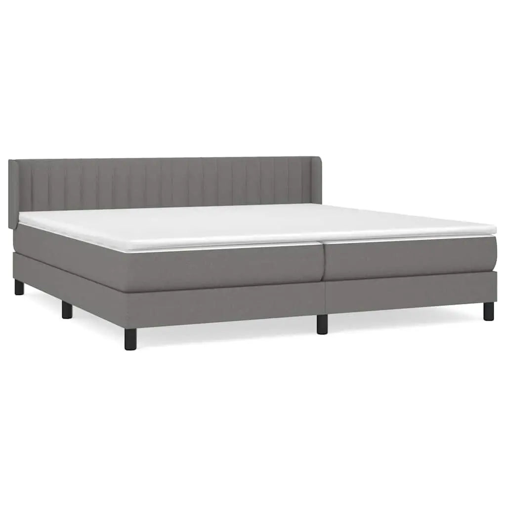 Sommier à lattes de lit avec matelas Gris foncé 200x200cm Tissu - XIOS