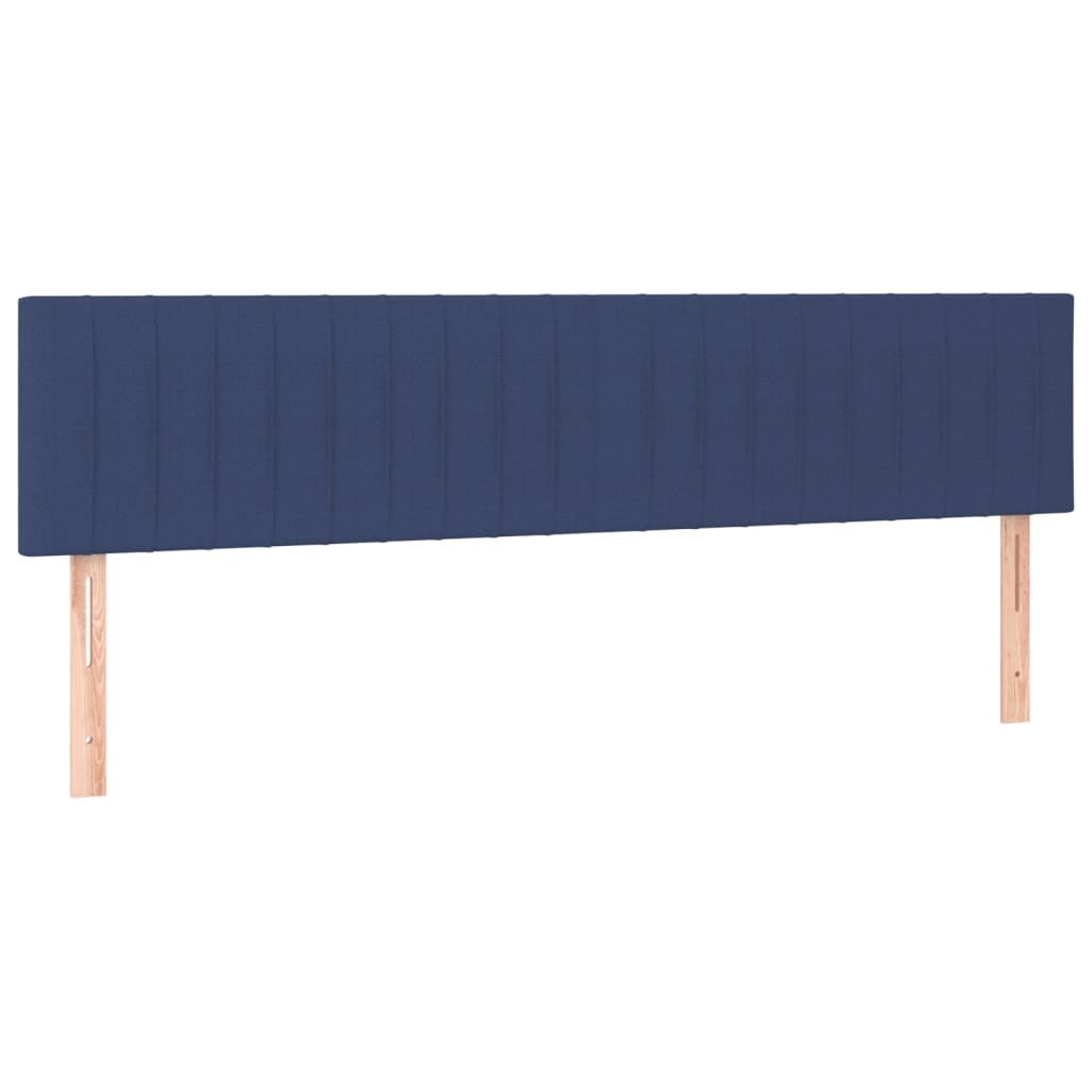 Sommier à lattes de lit avec matelas Bleu 200x200 cm Tissu