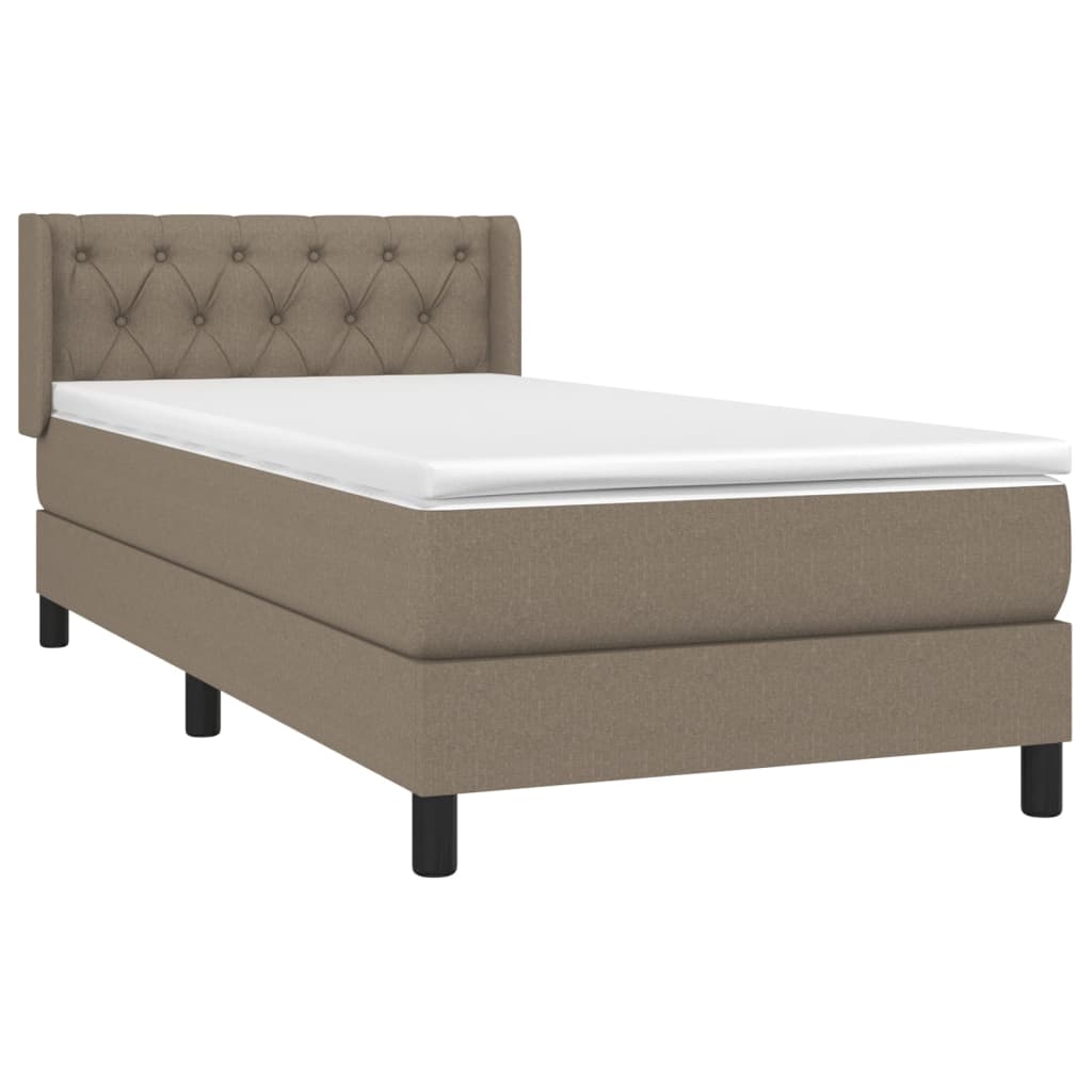 Sommier à lattes de lit avec matelas Taupe 80x200 cm Tissu - XIOS