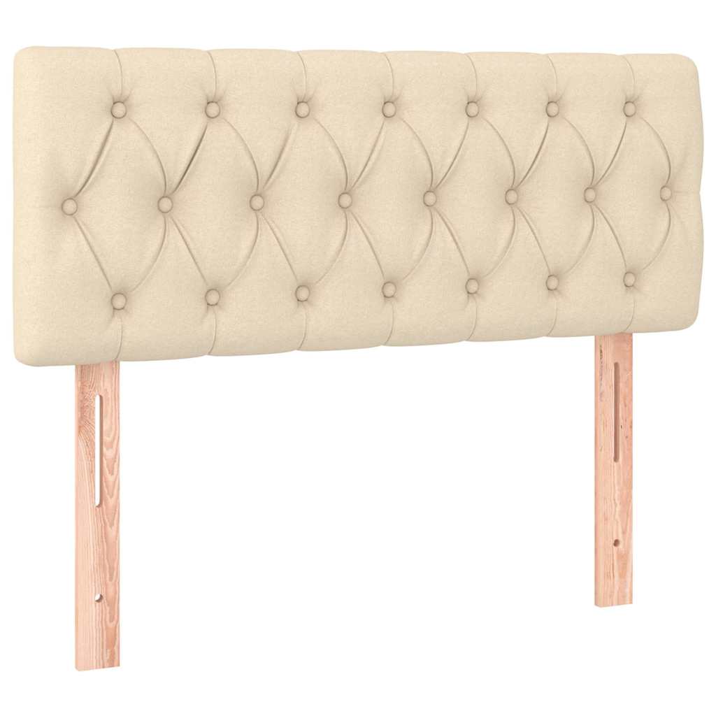 Sommier à lattes de lit avec matelas Crème 90x200 cm Tissu