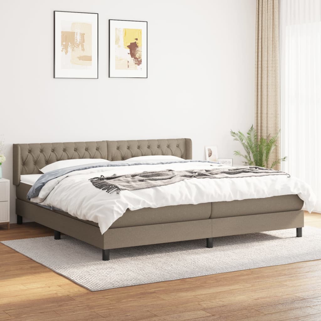 Sommier à lattes de lit avec matelas Taupe 200x200 cm Tissu - XIOS