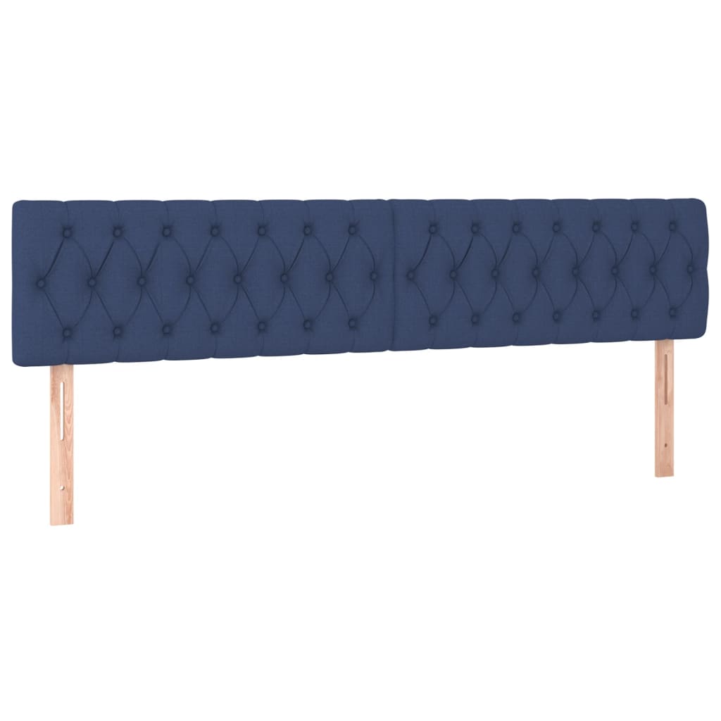 Sommier à lattes de lit avec matelas Bleu 200x200 cm Tissu - XIOS