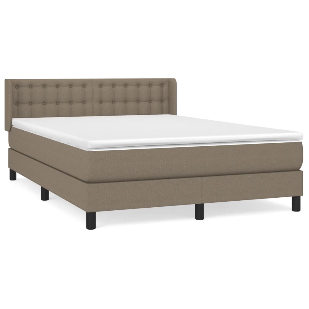 Sommier à lattes de lit avec matelas Taupe 140x200 cm Tissu - XIOS