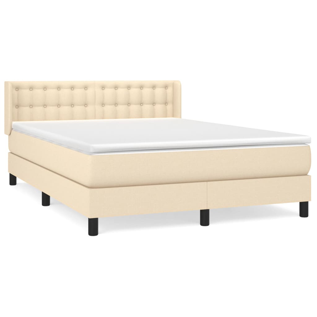 Sommier à lattes de lit avec matelas Crème 140x200 cm Tissu - XIOS