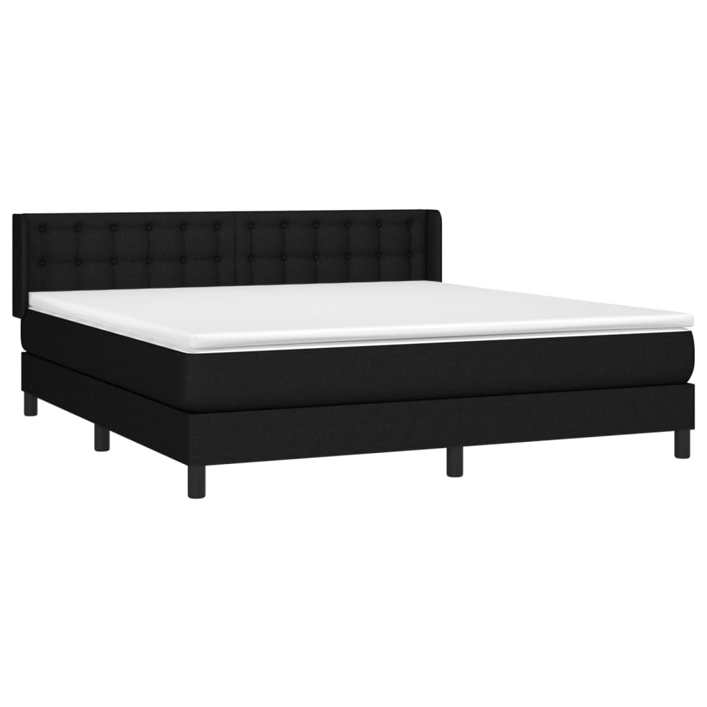 Sommier à lattes de lit avec matelas Noir 160x200 cm Tissu - XIOS