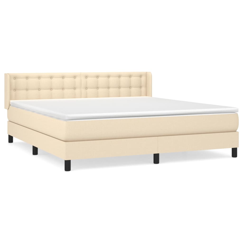 Sommier à lattes de lit avec matelas Crème 180x200 cm Tissu - XIOS